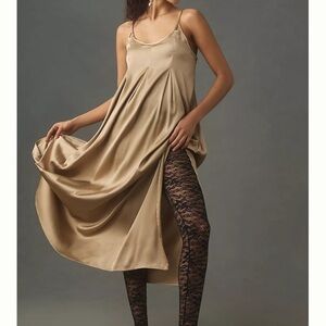 NWT Anthropologie Lace Stirrup Tights. New. Black. Size Medium